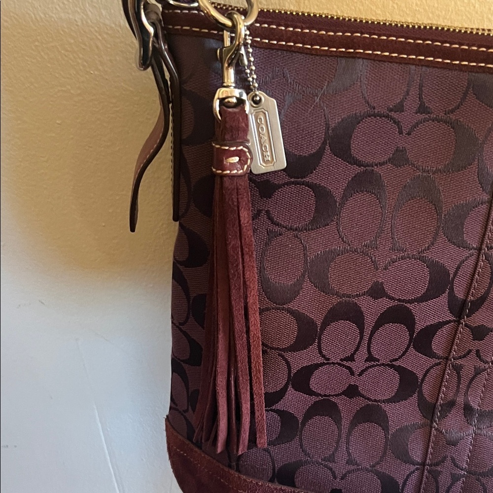 Coach vintage signature Jaguard and suede zip top - Picture 4 of 12